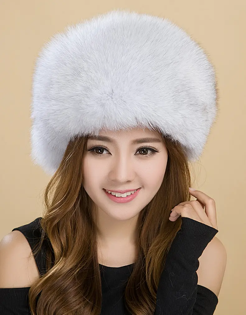 True colors fox fur Mongolian hat
